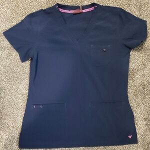 Med Couture Navy Scrub Top Size Small